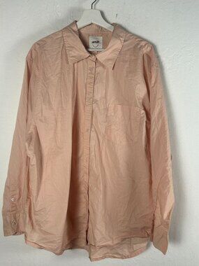 Aerie Women’s Oversized Shirt XXL Peach 100% Cotton Button-Up Long Sleeve Casual
